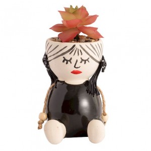 Montemaggi Baby Seduta Vaso Piccolo Ceramica Con Piantina