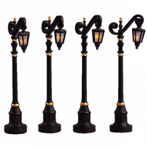 Lemax - Set Di 4 Lampioni Coloniali