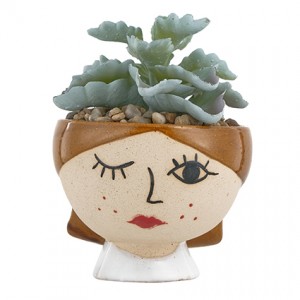 Montemaggi Pop Girl Occhiolino Vaso Ceramica con piantina