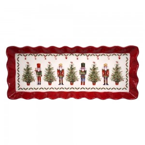 Vassoio Natalizio Decorativo in Ceramica – Schiaccianoci