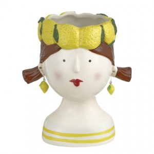 Montemaggi- Limonella Girl Vaso Ceramica Coroncina Limoni
