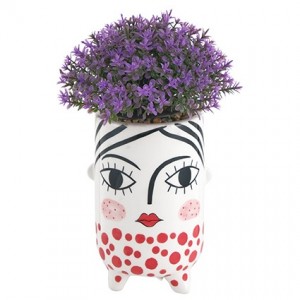 POP GIRL VESTITO POIS ROSSI C/PIANTINA FIORI VIOLA