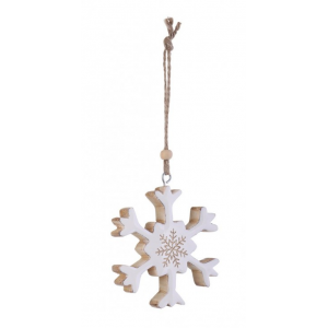 Pendaglio Legno Fiocco Neve