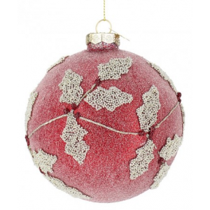 Sfera Vetro Rosso/Champagne D.10cm