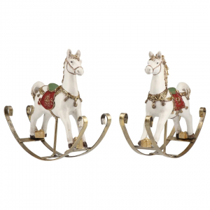 Set 2 Cavalli a Dondolo H 18cm