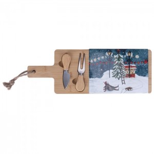 Xmas Tagliere con 2 Coltelli