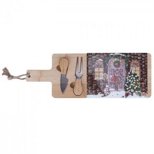 Xmas Tagliere con 2 Coltelli