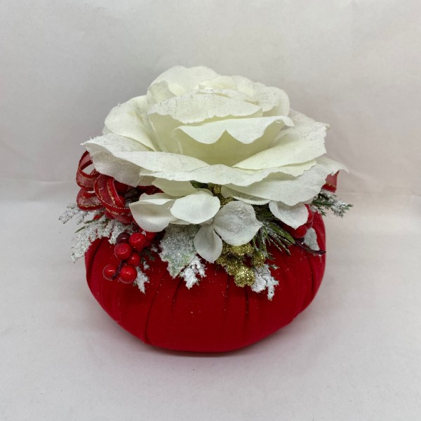 Fiori di Lena - Cuscino in Velluto con Rosa