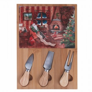 Xmas Tagliere con 3 Coltelli