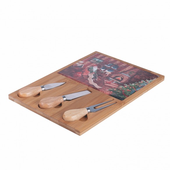 Xmas Tagliere con 3 Coltelli