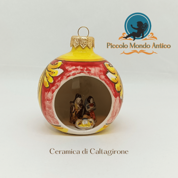 Sfera in Ceramica di Caltagirone con Natività