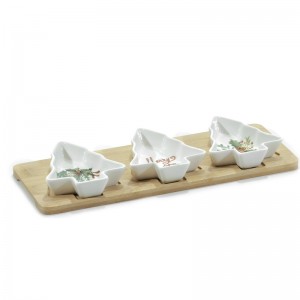 Antipastiera Albero Ceramica Base Legno