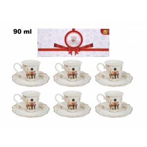 Set 6 Tazzine c/Piattini Porcellana