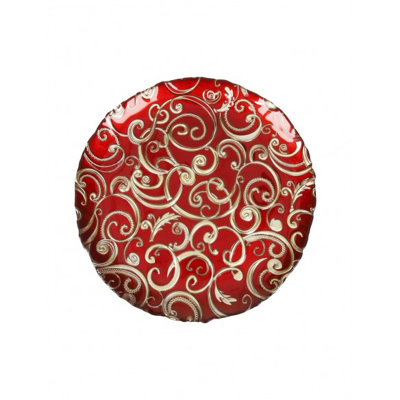 Brandani - Piatto Filo d'Oro Rosso Vetro