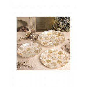 Brandani - Piatto Fiocchi Bianco/Oro 2