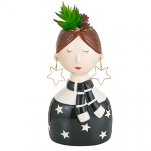Montemaggi - Girl con la Sciarpina Vestito Nero Stelle