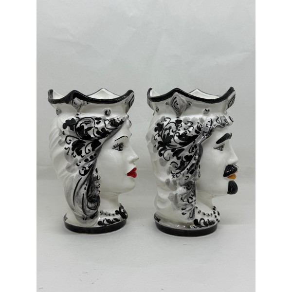 Ceramica di Caltagirone - Coppia Teste di Moro...