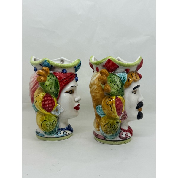 Ceramica di Caltagirone - Coppia Teste di Moro...