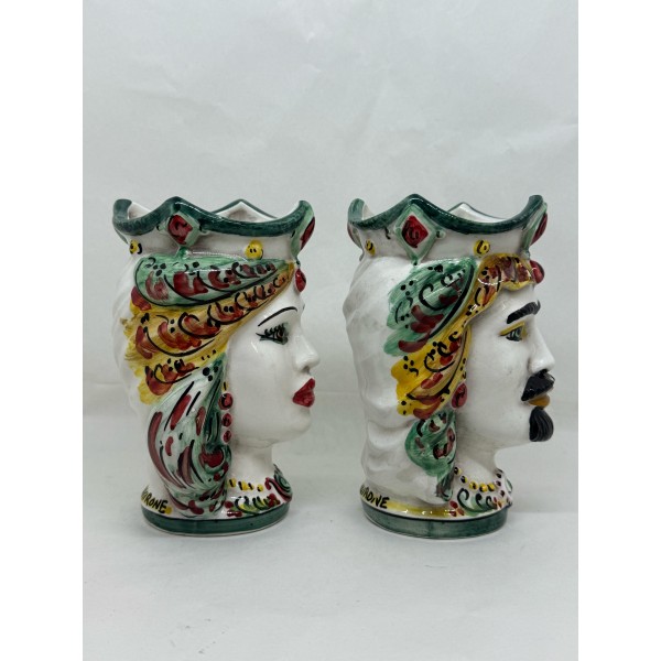 Ceramica di Caltagirone - Coppia Teste di Moro...