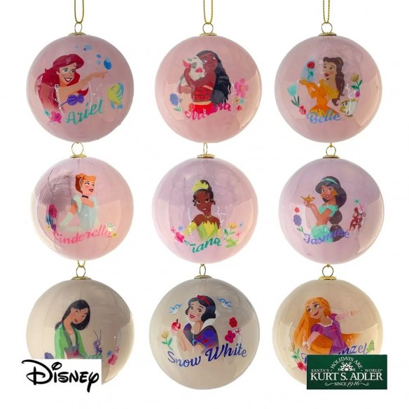 Disney Kurt S. Adler - Set 9 Palline Principesse