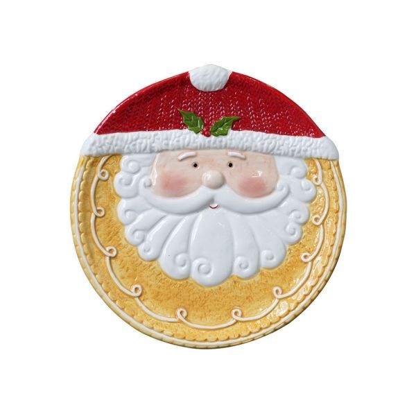 Piatto Natalizio in Ceramica con Babbo Natale