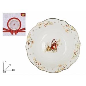 Piatto Fondo Natalizio in Porcellana Decorata