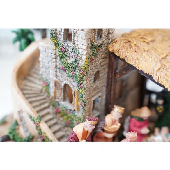 Carillon Natività con musica, luci e movimento - 32 cm