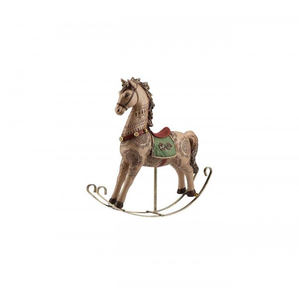 Cavallo a Dondolo Decorativo Natalizio – 17 cm