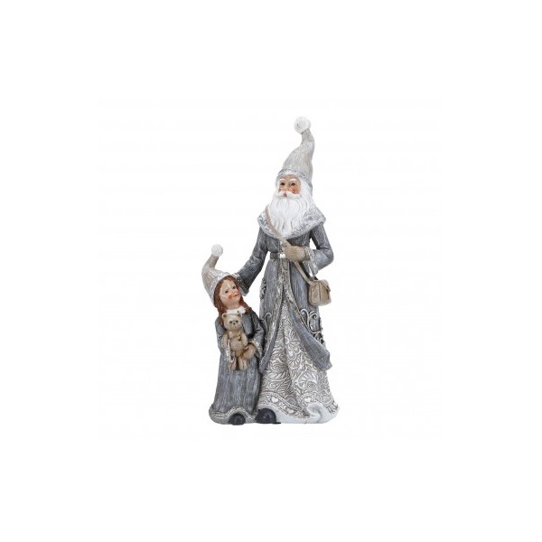 Babbo Natale con Doni e Bimba – 35 cm