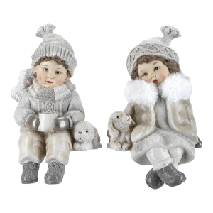 Coppia Bambini Invernali con Cagnolini