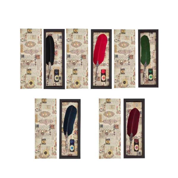 Set Calligrafico - Penna Stilografica con Piuma...