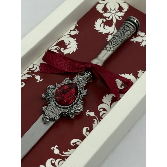 Tagliacarte Decorato con Cristallo Swarovski® – Confezione Rossa