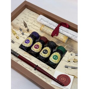 Set Calligrafico Deluxe con Penna Decorata, 9 Pennini e 4... 2