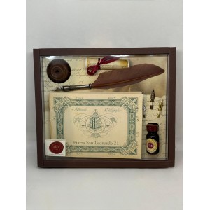 Set Calligrafico con Piuma, 3 Pennini, Calamaio e Manuale