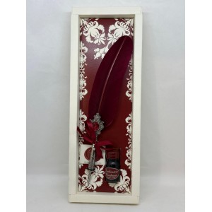 Penna con Piuma Bordeaux e Cristallo Swarovski® – Set...