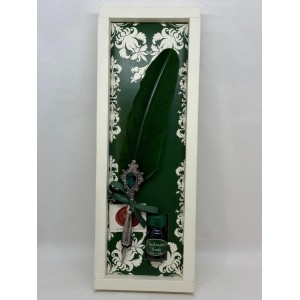 Penna con Piuma Verde e Cristallo Swarovski® – Set...