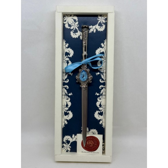 Tagliacarte Decorato con Cristallo Swarovski® – Confezione Blu