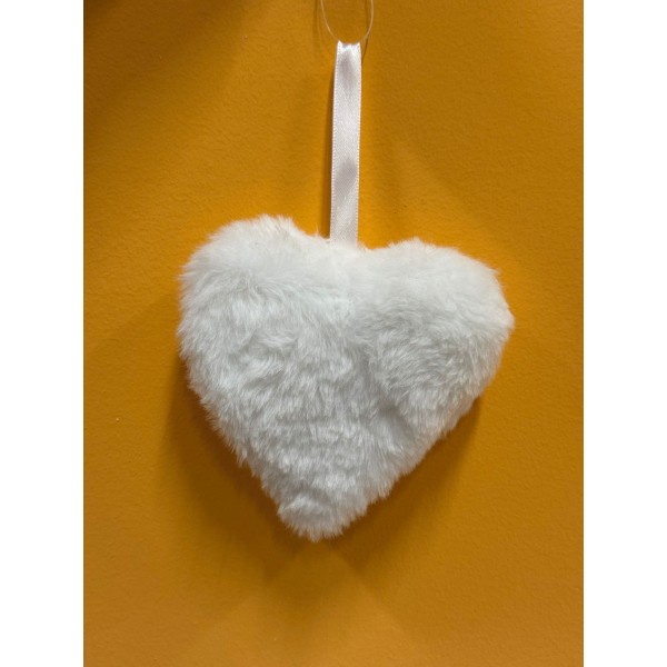 Cuore Bianco in Peluche con Nastro –...