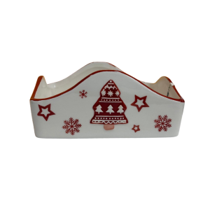 Porta Tovaglioli Natalizio in Ceramica con Albero e...