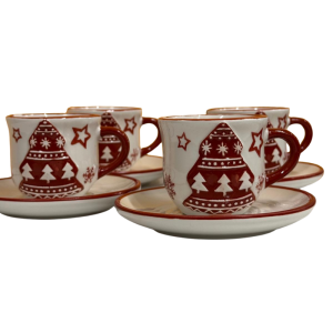 Servizio da Caffè Natalizio in Ceramica Albero di Natale...