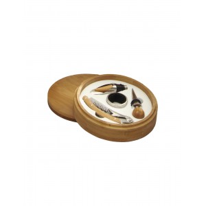 Set Degustazione Vino 4 Pz con Cofanetto in Bamboo