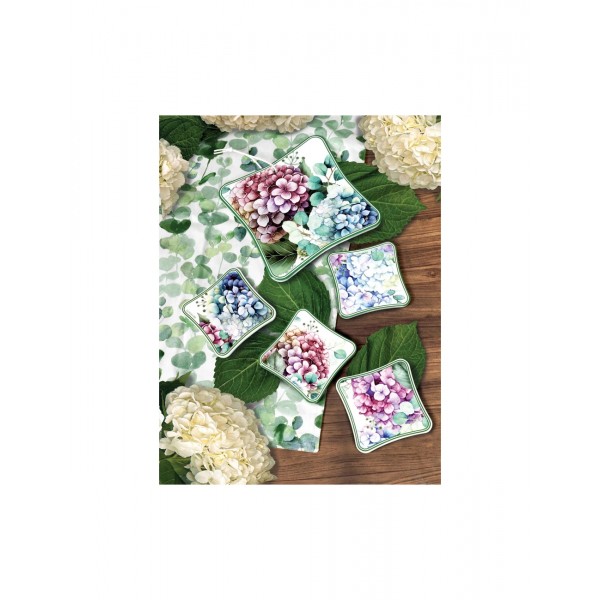 Set 4 Decorazioni in Ceramica con Base in...