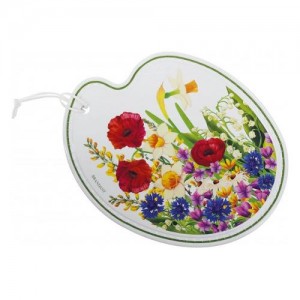 Decorazione in Ceramica e Sughero con motivi floreali vivaci