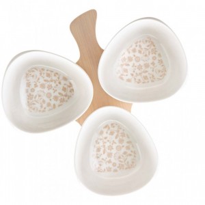 Antipastiera Trifoglio in Porcellana “Campo ai Fiori” 3...