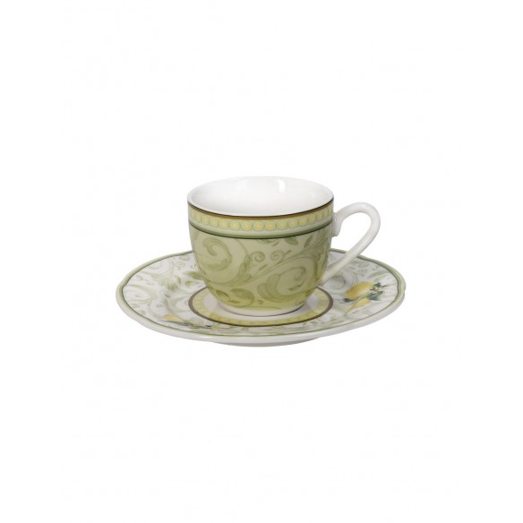Tazzine da Caffè Set 2 Pezzi in New Bone China – Tema Limoni