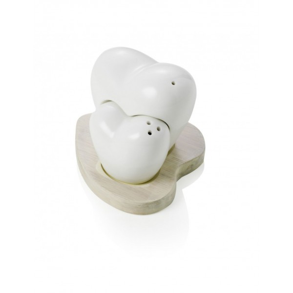 Set Sale e Pepe a Cuore in Porcellana Bianca...