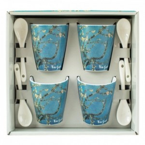 Set 4 tazzine con cucchiaino “Mandorlo in fiore” –...