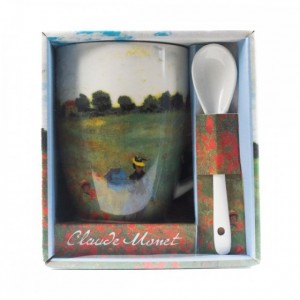 Mug con cucchiaino “Campo di papaveri” – Claude Monet