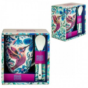 Mug con cucchiaino “Colibrì floreale” – Michelle Allen