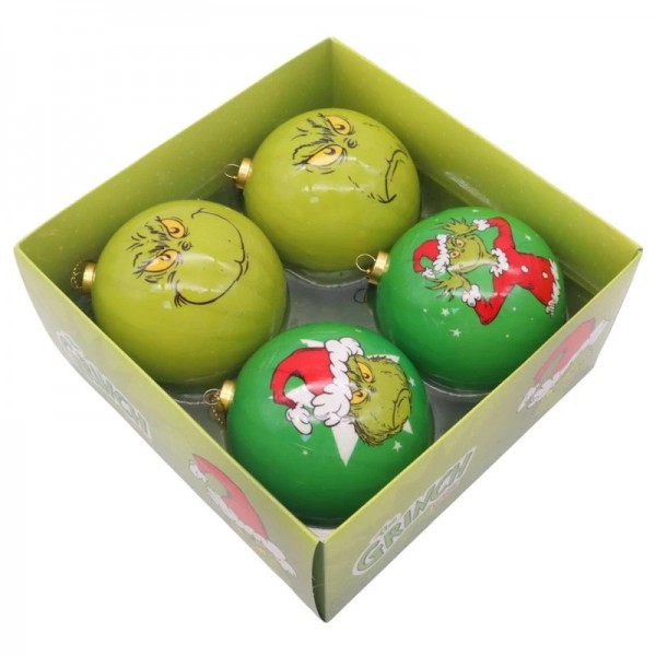 KURT S. ADLER - Set 4 Palline Natalizie Grinch